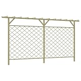 Juroupi Garten-Gitterzaun mit Pergola-Oberteil Holz Sichtschutz Garten Zaunelemente Holz Zaun