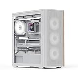 AeroCool D501A Mid-Tower-Gehäuse, Holzakzentuierte Netzfront, 360-mm-Kühlerunterstützung, 11 Lüftersteckplätze, 400 mm GPU, ATX/m-ATX/Mini-ITX, magnetische Staubfilter, SPCC-Stahlkonstruktion,