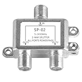 Antennenverteiler, SAT Verteiler Für Satelliten Und Kabelanlagen, TV Signalverteilung Mit Stromversorgung, 5-2400 MHz, Sat Splitter Für Gleichzeitigen Betrieb Von 2 Receivern