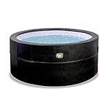 EXIT Toys Leather Premium Whirlpool Outdoor - Isoliert - ø184x73cm - für 4 Personen - Inkl. Heizung, Filterpumpe, Isolierenden Schaumstoffwänden und Abdeckplane mit Schloss - 120 Luftdüsen - Schwarz