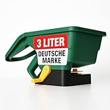 Onbest Handstreuer – 3 Liter Streugerät – innovativer Handgriff – Flexible Streubreite – Universal als Aussaathilfe im Garten oder für den Winterdienst – kompakter Düngerstreuer