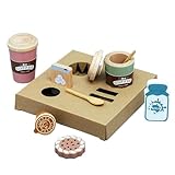 Kaffeespielset aus Holz, Kaffeespielzeug | So tun, als ob Sie Kaffeetassenspielzeug Spielen - Kaffeetassen-Set und Keks-Dessert-Set für Kinder ab 3 Jahren, Kinderküche zum Rollenspiel für Mädchen und