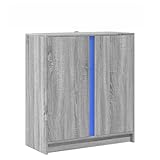 HEFZGDB LED-Sideboard Grau Sonoma 77x34x85 cm Holzwerkstoff Vitrinenschrank Küche Sideboard Wohnzimmer Vorratsschrank Küche Vitrinenschrank Wohnzimmer für Wohnstube Dessert Shop Speisesaal Küche