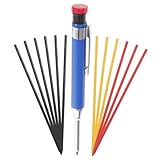 FONDOTIN Mechanischer Zimmermannsbleistift mit Farben Minen Stark Langlebiger Holzmarkierer für Bau Schreiner und Heimwerker Metall und Kunststoffbeschriftung