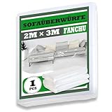 Fanchu Sofabezug Abdeckung, Transparent Sofa-Staubschutz, Kunststoff Sofa Staubschutzhülle Wasserfeste Sofabezug, 2x3m