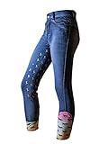 Anni Lyn Sportswear Kids Spirited F/S Denim Reithose, Stonewash Navy, 6
