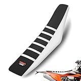 sawrain Dirt-Bike-Sitzbezug, universal, Gerippter Pit-Bike-Sitzbezug für Motorrad, Enduro, Motocross, Weiß-Schwarz