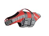 HUNTER MOSS Schwimmweste, Schwimmhilfe für Hunde, Haltegriff, reflektierend, M, rot
