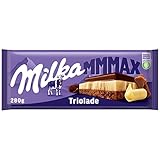 Milka Mmmax Triolade – Alpenmilch-Schokolade mit weißer und dunkler Schokolade – 280g