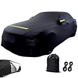 Autoabdeckung Winter Vollgarage Auto Abdeckplane Staubdicht Wasserdicht Autohülle Autoplane Schwarz Car Cover Sedan Autohülle für 420-530 (530×200×150cm)