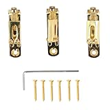 Hamwesh Gitarrenbrücke, 3 Einzelrollen-Sattelbrücken-Set für Einfache Installation auf E-Gitarre, Metallkonstruktion mit Schrauben und Sechskantschlüssel Zum Üben von Auftritten und Musik (GA1220