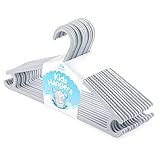 Anstore Kinderkleiderbügel Set,16 Stück Kunststoff Babykleiderbügel Schmale Baby Kleiderbügel Hangers, Haltbare und Platzsparende rutschfeste Kleiderbügel für Babys und Kleinkinder, Hellgrau