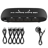 SELiLe Easy Switches USB KVM Umschalter 4 in 4 Out Steuerung von Vier Computern mit 1 Tastatur Maus Set über Double Switching KVM