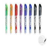 8pcs Radierbarer Kugelschreiber, 0.5mm Farben Tintenroller Radierbar Löschbare Radierbarer Gelschreiber Kugelschreiber mit Radiergummi Radierstift für Schulsachen Bürobedarf Studenten Notizbuch