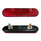 Kardne 2 Pcs Motorrad Fahrrad Reflektoren, Rückleuchte Beleuchtung Anhänger, Roter Rechteckiger Reflektor mit Schrauben, Hinten Reflektoren Rückstrahler Katzenauge für Scooter Roller (Rot 96x24mm)