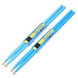 Healifty Schlaginstrument Drumsticks 2 Paar Ahorn Holz 5A Blaue Runde Spitze für Anfänger und Schlagzeuger im Bandproberaum
