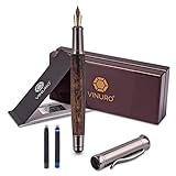 Vinuro® Earth I hochwertiger Holz Füllfederhalter I 22K vergoldete Feder I aus Raucheiche I in edlem Etui I Geschenk zu Weihnachten, Bachelor