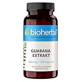 Guarana Kapseln – 100 Stück mit 1080 mg enthalten Koffein & Biotin von BIOHERBA PZN 18215209