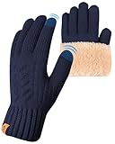 ARFNKIM Damen Winterhandschuhe mit Fleecefutter, Touchscreen Warme Gedehnt Dicke Strickhandschuhe Wollhandschuhe Thermohandschuhe Outdoor Winter Geschenke für Herren und Damen