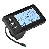 GEERYZHE LCD-Anzeige für Elektrofahrräder mit Kilometerzähler, 24-V-36-V-48-V-Bedienfeld, Passend für E-Bikes und E-Scooter (G51)