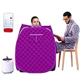 Mobile Mini Dampfsauna, 1500W Heimsauna mit Fernbedienung, 9 Temperaturstufen, 5-95 Min Timer Funktion, Faltbare Saunakabine mit 3L Dampferzeuger, Mobile Sauna Spa Fördern Sie Die Durchblutung