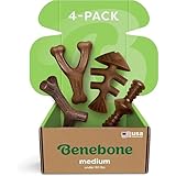 Benebone Durable Dog Chew Toy Box for Aggressive Chewers with Wishbone, Fishbone, Stick & Zaggler, Medium