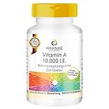 Vitamin A 10.000 I.E. - 250 Tabletten - 3000μg pro Einheit - Retinylacetat - HOCHDOSIERT - Deutsche Apothekenqualität - vegan | Warnke Vitalstoffe