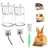 2 Pcs Hasen Trinkflasche Winterfest Trinkflasche Meerschweinchen Trinkflasche Kaninchen Mit Halterung Kaninchen Tränke Trinkflasche Hamster Trinkflasche Nagertränke Klein Haustiere(180ml+350ml)