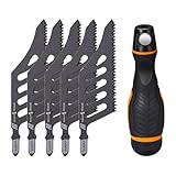 Yanmis Spülen -Schneidesägeblatt, Unregelmäßige Kurvensägenblätter mit Griff für Weichholzfaserplattensperrholz, Hoher Kohlenstoffstahl, 5 Stcs