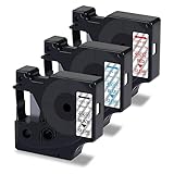 Gbloodst 3er-Pack für Label Tape Clear 45010 45011 45012, Schwarz Blau Rot in Clear für 160 280 220P Label Maker