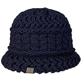 LIERYS Classico Strickhut Damen - Winterhut Made in Germany - Glockenhut mit Schurwolle - One Size 55-60 cm - Wollhut Herbst/Winter dunkelblau One Size