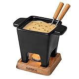 Boska - Käsefondue set klein 2 personen - Nero Tapas Fondue Klein Teelichter - 300 ml Inhalt für 175 gr Geschmolzenen Käse [ink. Fonduegabeln] [Mikrowellen-und Spülmaschinenfest]