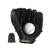 GisWell Baseball Handschuhe, Softball Handschuhe mit 1 Ball, Training Wettbewerb Handschuh Verdicken Dauerhaft für Kinder und Erwachsene