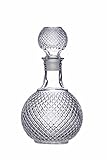 BarCraft Whisky & Brandy Karaffe, geschliffenes Glas, Verschluss mit Silikondichtung, 1L, Farblos