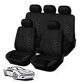 WFYBMB Autositzbezüge für VW Tiguan (5N) 1.Gen 2009-2016, Autositzauflage Airbag Geeignet Innenraum Protectors Accessories Auto Tuning Atmungsaktiv Rutschfester Bequem,A-Black