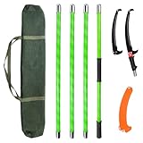 Astsäge mit Teleskopstiel, 4m Handsäge Höhenverstellbar Manueller Trimmer, Handstielsäge mit Tragetasche und 2 Sägeblätter, Teleskop-Baumsägen für hohe Äste (4M)