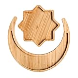 Wood Moon Tablett, Holztablett, Stern-Design, Gebäck-Serviertablett, Kuchenhalter, Servierplatte, Servierplatte aus Holz, Desserttablett, Speisetablett, Holztablett, Food Tablett, Restaurant