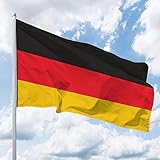 Deutschland Flagge 120 x 200 cm - für Fahnenmast, Deutschlandfahne aus reißfestem Fahnen-Polyester-Stoff, Hissfahne wetterfest und UV-beständig