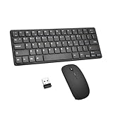 Kombination aus Tastatur und Wireless, ergonomische 2,4 GHz kabellose Computertastatur - Kombination aus Tastatur und Standardgröße für Laptop, PC, Notebook