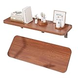 Klappbarer Schreibtisch zur Wandmontage, kompakter Balkontisch für Zuhause, Büro, Computer, Arbeitsplatz, Küche und Esszimmer, Walnussholz-Finish, 80 x 24 cm