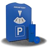 kinoco Parkscheibe mit Eiskratzer - 2 in 1 Parkuhr für Auto und Motorrad INKL. Reifenprofilmesser + Einkaufswagen-Chip | Winter Eiskratzer & Profiltiefenmesser