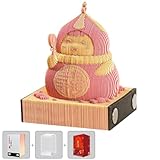 3D-Notizblock, Glück, Figuren, niedlicher Kürbis-Notizblock, Dekoration, Schreibtischdekoration für Mädchen, Zeitmesser, Schnitzen mit Uhr, 2025, Bastelnotizblock mit Blöcken, Kalender