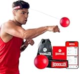 Boxbollen Original mit App, verwendet von Prominenten - MMA Gear Boxball - Box-Reflexball mit verstellbarem Gurt - Interaktive Boxball-App-Integration - Stocking Stuffer Ideen - 1 Packung