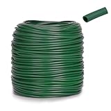 KINGLAKE Hohlschnur, Bindeschlauch 3mm x 50m, Pflanzenschnur Wetterfest Reißfest, Pflanzenbinder Plastik zum Garten Pflanzen Anbinden Tomaten Rose, Grün