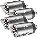 revolt Kfz Ladegerät Handy: 4er-Set Micro-Kfz-Schnell-Ladegeräte mit USB-C PD & USB-A QC, bis 65 W (Adapter Zigarettenanzünder auf, Laptop, Ladestation)