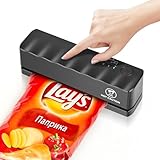 Comius Sharp Folienschweißgerät,Wiederaufladbar Mini Schweißgerät mit 5 Geschwindigkeiten, Mini Bag Sealer Versiegelungsmaschine Hand Verschlussgerät für Plastiktüten Snack Chips Kleine Tüten