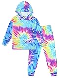 Jxstar Mädchen-Kleidungs-Set, Batik-Kapuzenpullover, Trainingsanzug, Sweatsuits, Outfits, Sweatpants, Batikfärbung F61, 4-5 Jahre