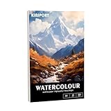 KINSPORY Aquarellpapier, 300g/m2, Aquarellpapier Block 15 Blatt, A4-21 x 29.7cm, Wasserfarben Papier