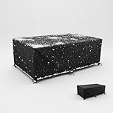 MaKYSS Gartenmöbel-Abdeckung Winterfest – Wasserdichte Schutzhülle & Abdeckplane für Gartentisch und Loungemöbel 190x100x75cm 600D Oxford Polyester – Schwarz