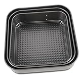 COLLBATH 3 Teiliges Set Quadratische Antihaftbeschichtete Kuchenformen Mit Buckle Backblech Aus 20/ Ideal Für Hochzeiten Und Partys
